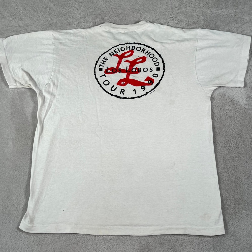 Vintage 1990 Los Lobos The Neighborhood Tour T-Shirt Men's Size XL White READ*